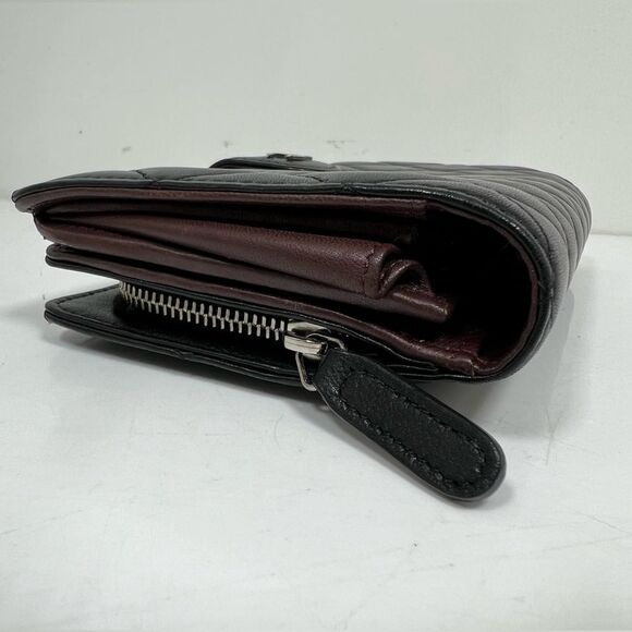 CHANEL Matelasse Timeless Classics Bifold Long Wallet Lamb Skin Black Authentic - Picture 5 of 13